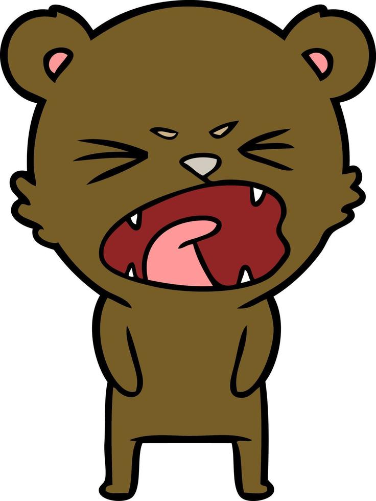 angry cartoon bear vector