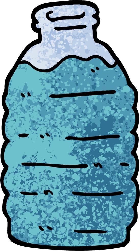 grunge textured illustration cartoon water bottle vector