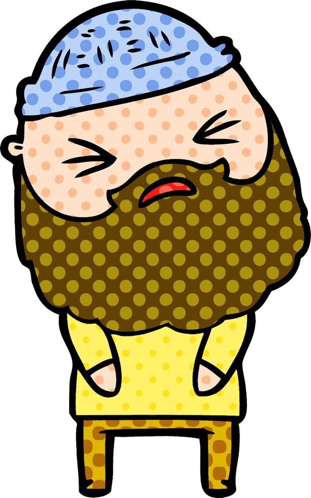 cartoon man with beard vector