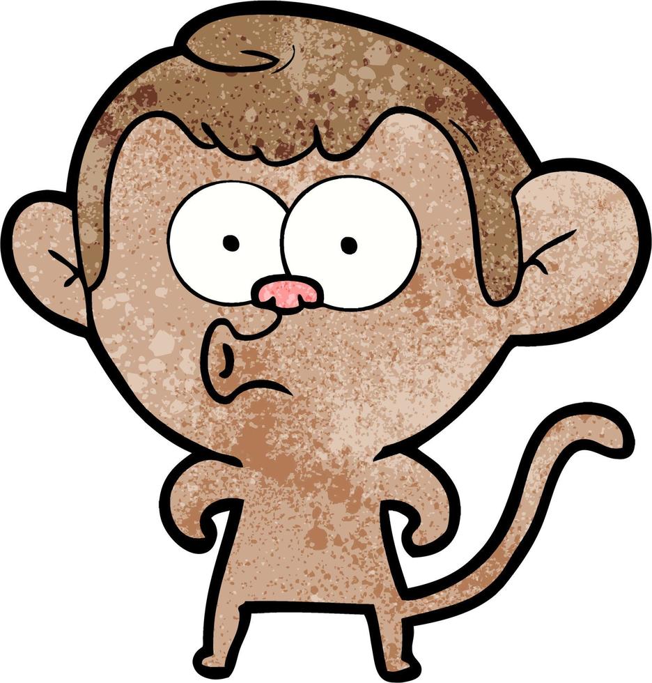 cartoon hooting monkey vector