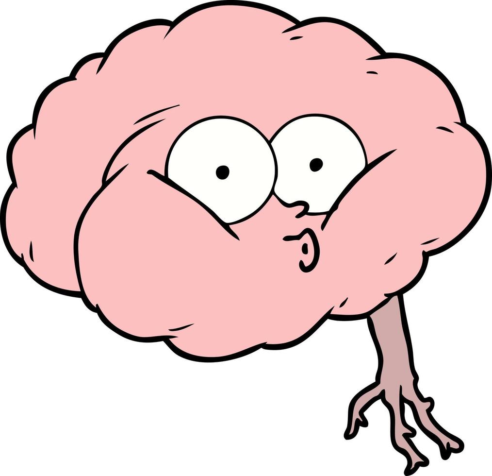 cartoon impressed brain vector