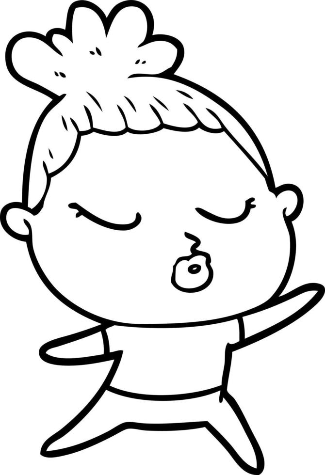 cartoon calm woman vector
