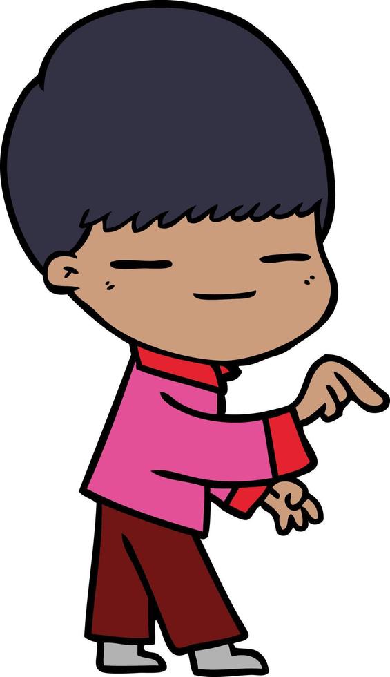 niño presumido de dibujos animados vector