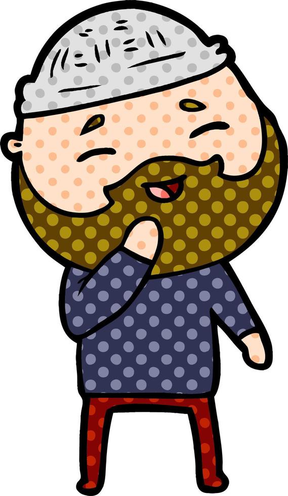 cartoon happy bearded man vector