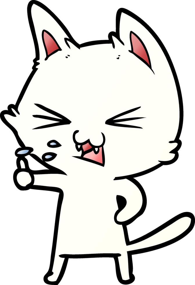 cartoon cat hissing vector