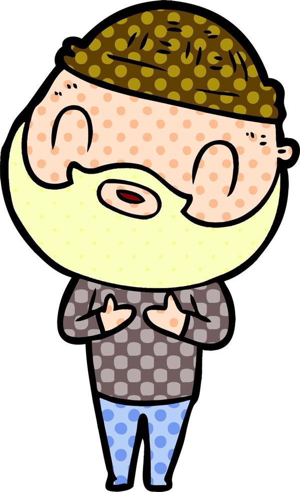 cartoon bearded man vector