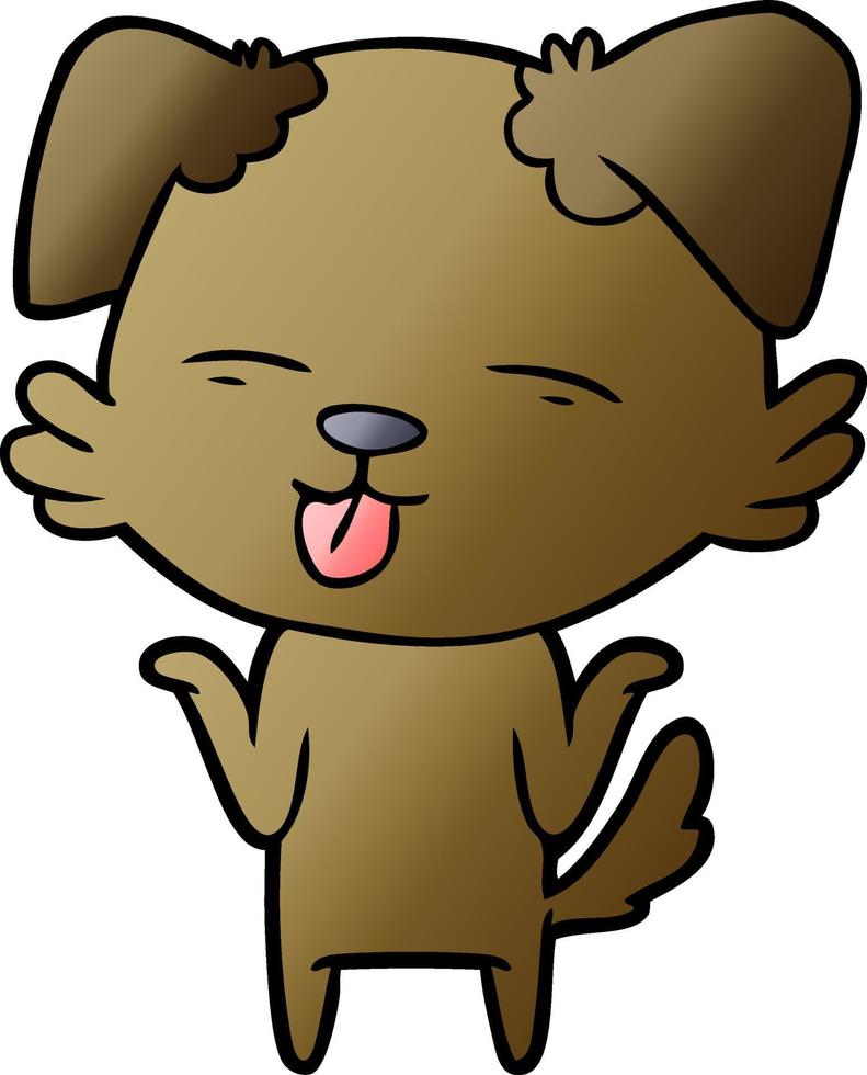 cartoon dog sticking out tongue vector