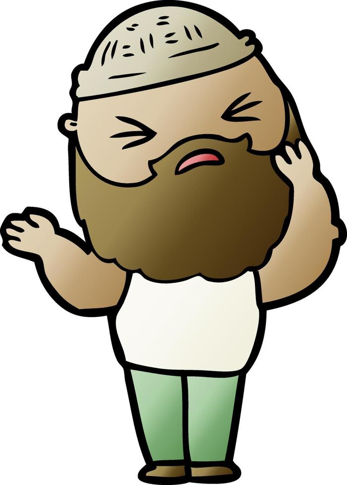 cartoon man with beard vector