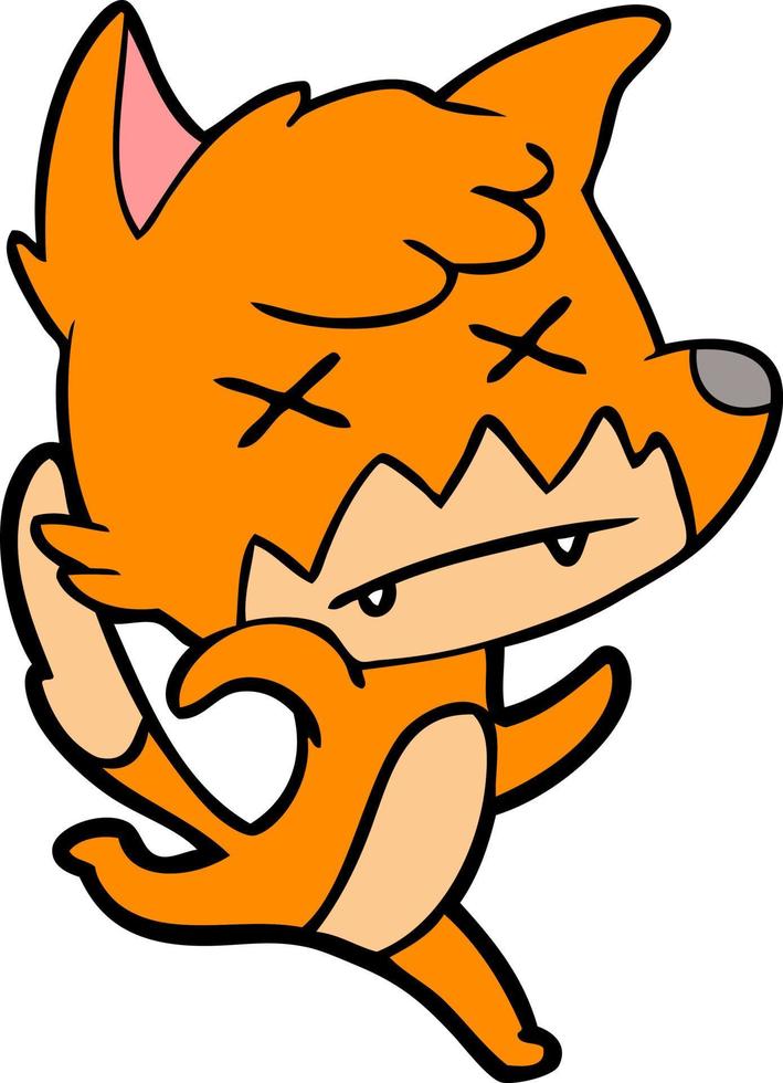 cartoon cross eyed fox vector