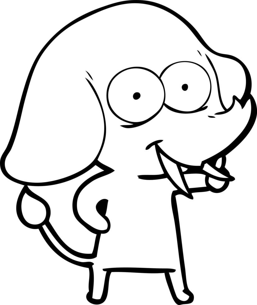happy cartoon elephant vector