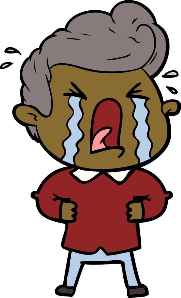 cartoon crying man vector