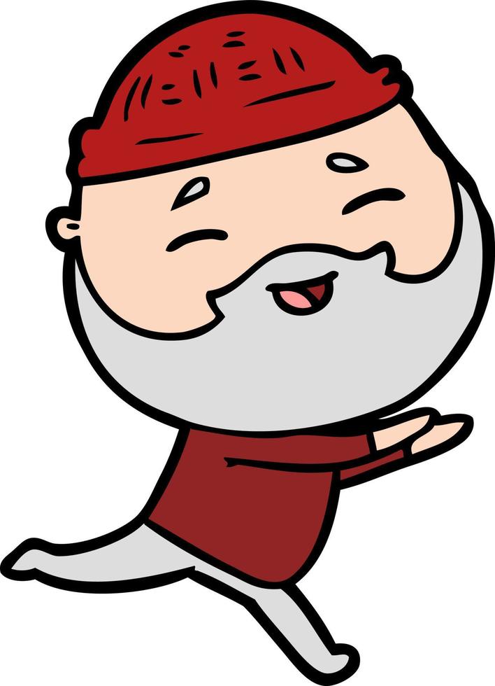 cartoon happy bearded man vector