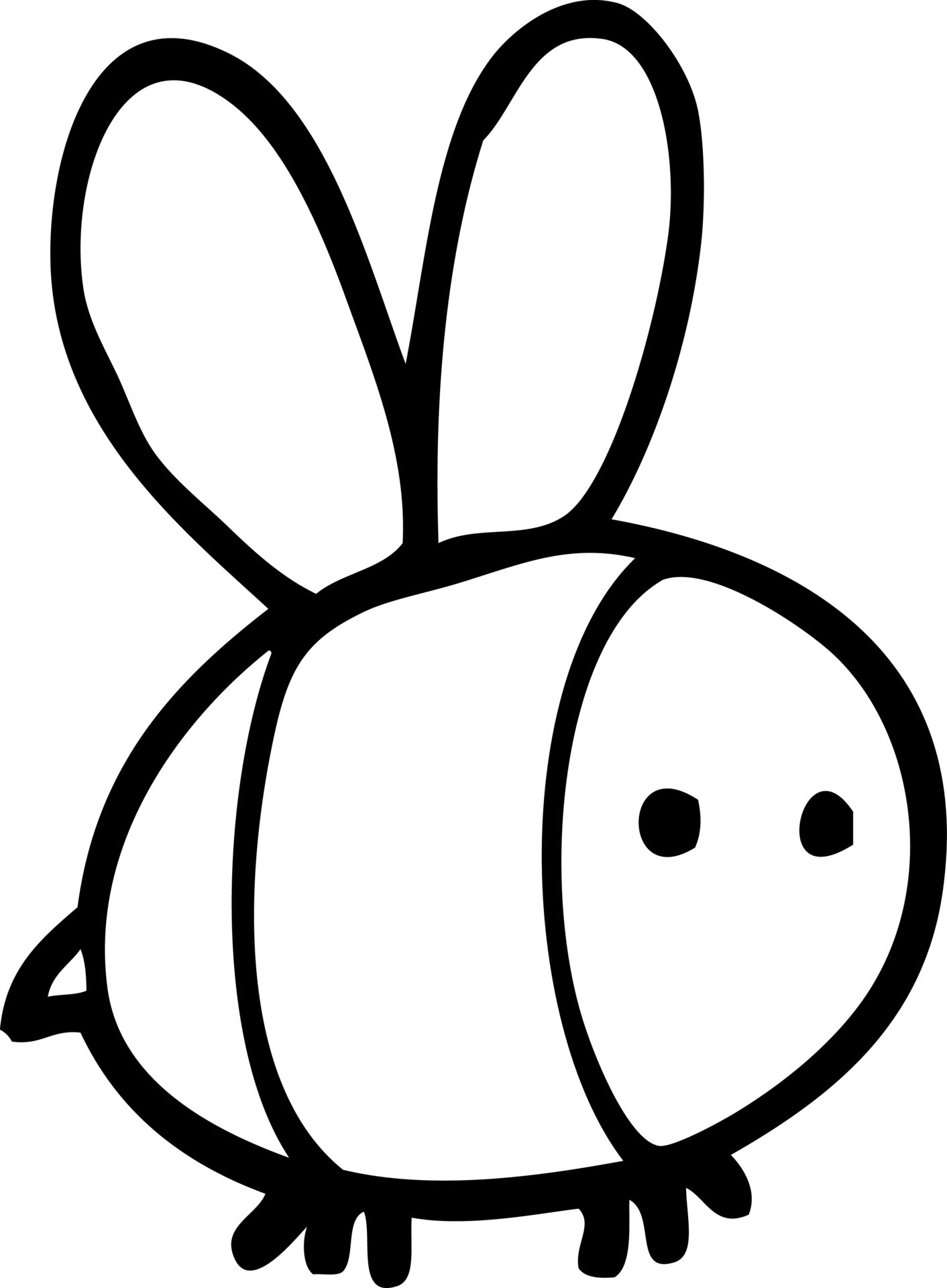 black and white cartoon bee 12408923 Vector Art at Vecteezy