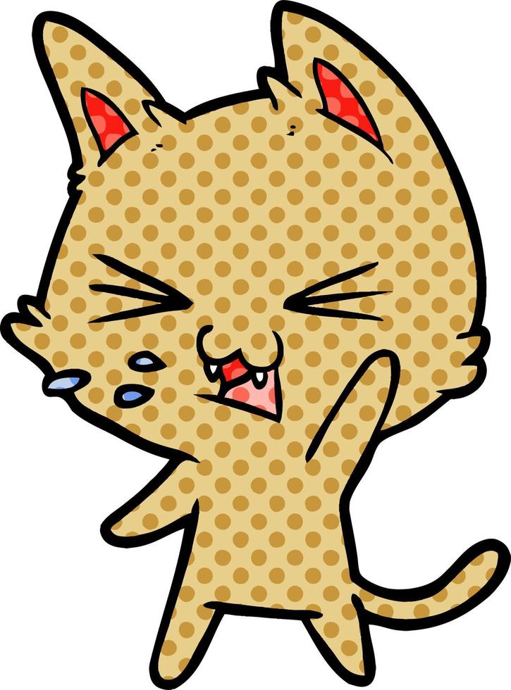 gato de dibujos animados silbando vector