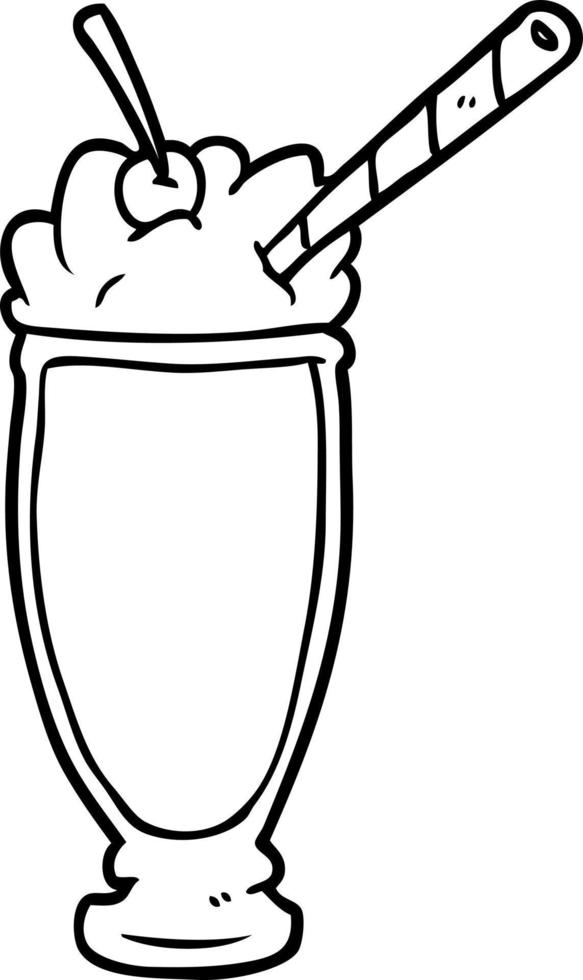 line drawing of a milkshake vector