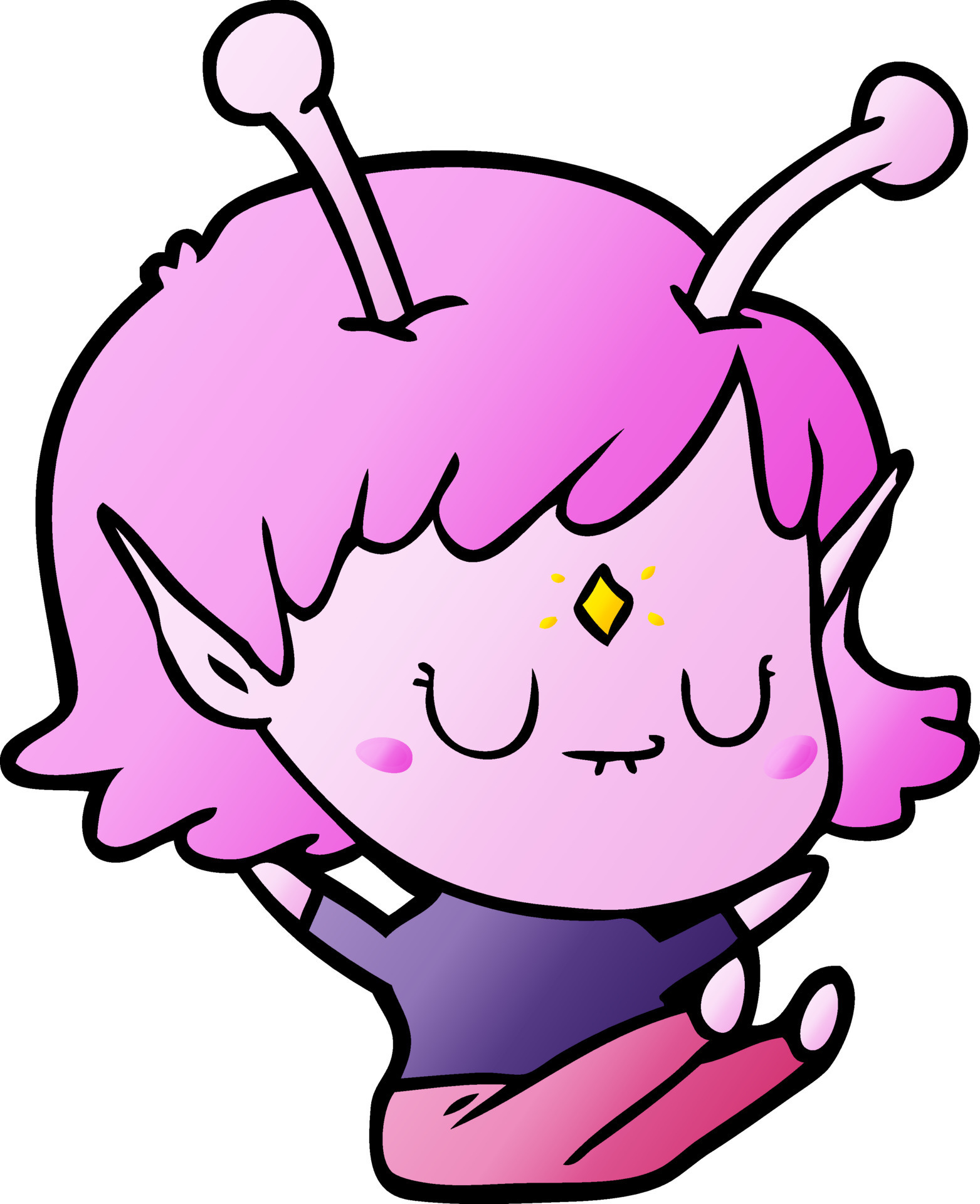 cartoon alien girl 12408992 Vector Art at Vecteezy