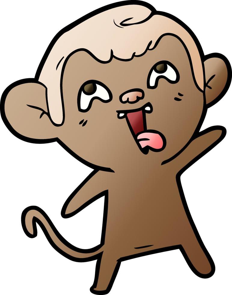 crazy cartoon monkey vector