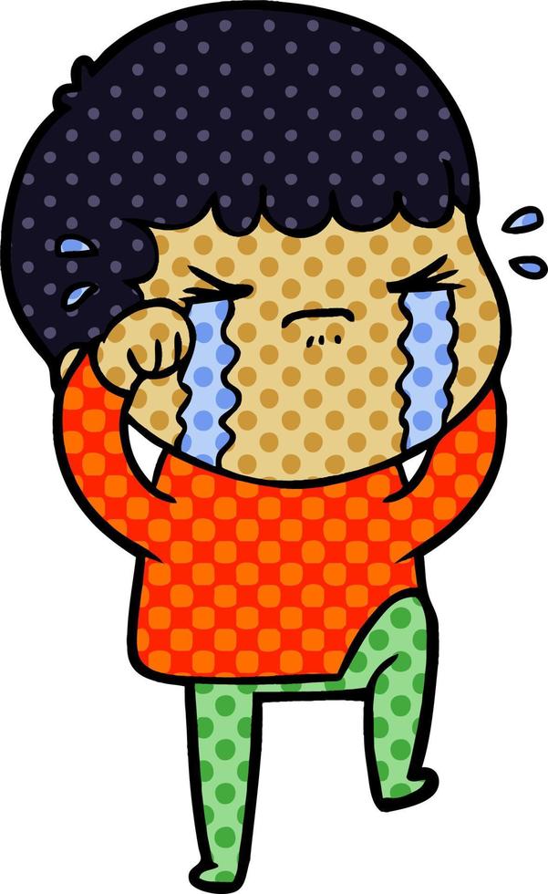 cartoon man crying vector