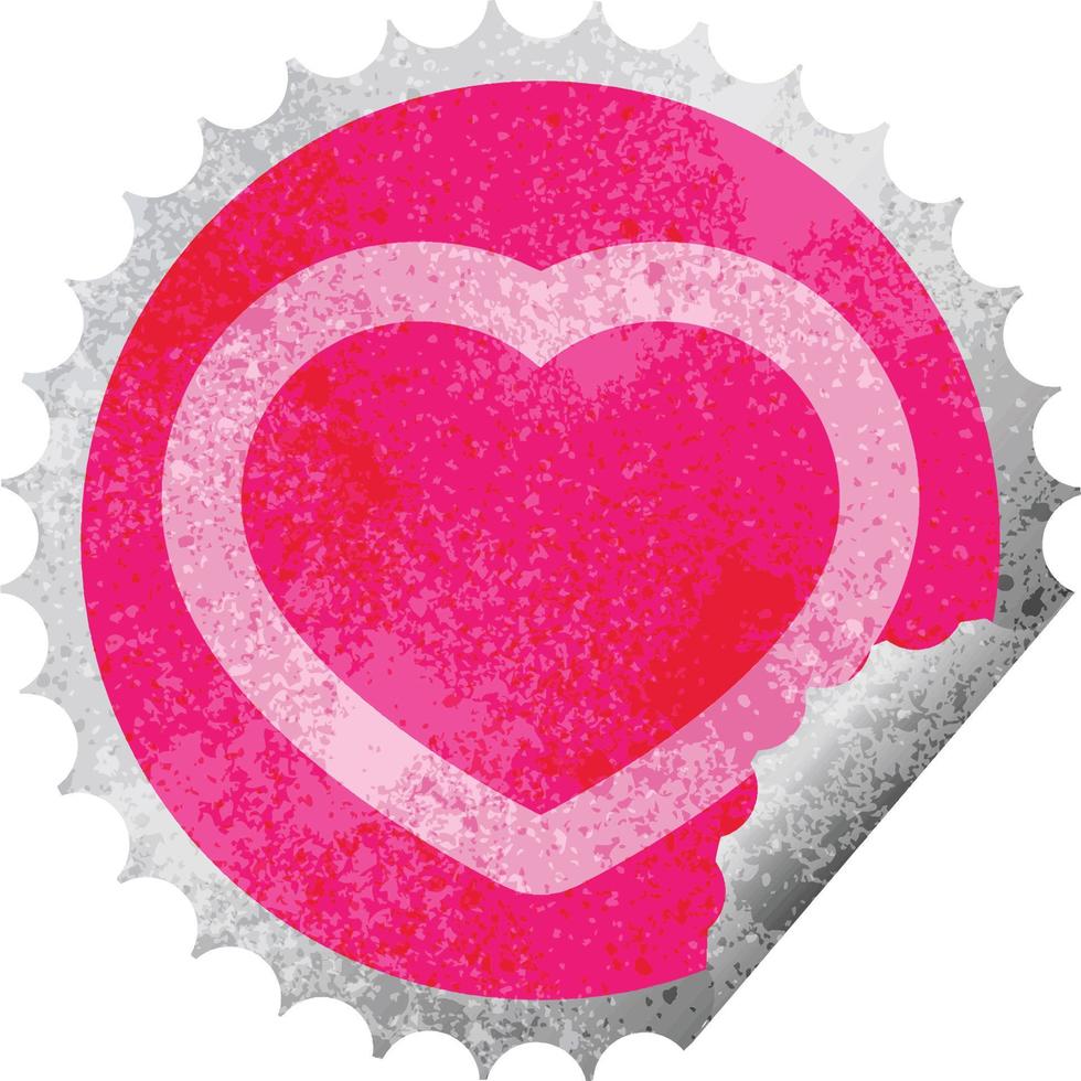 heart graphic vector circular peeling sticker