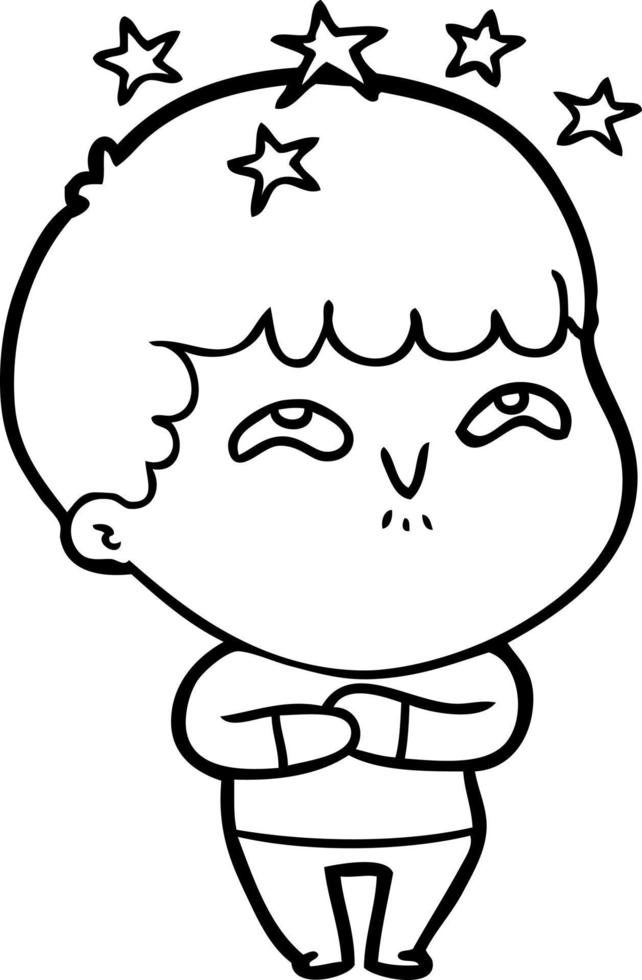 cartoon amazed boy vector