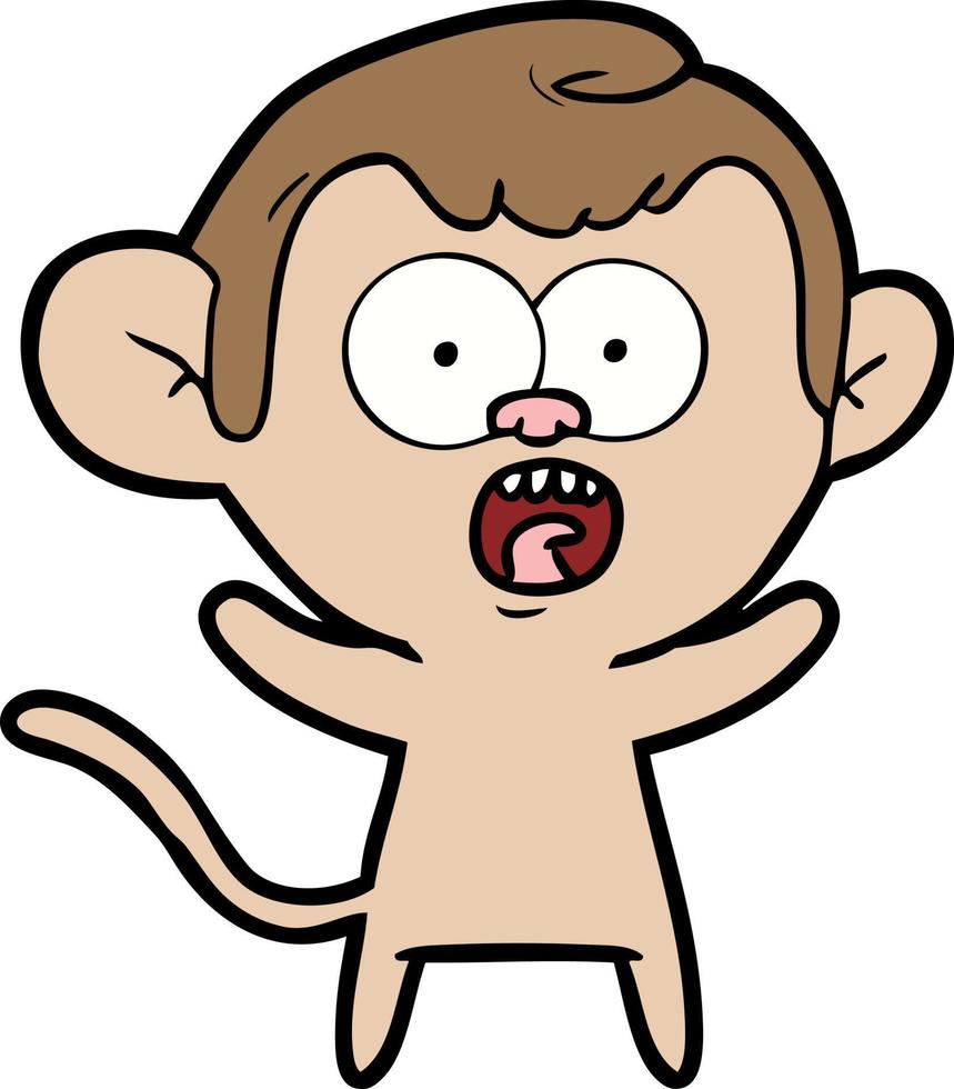 cartoon shocked monkey vector
