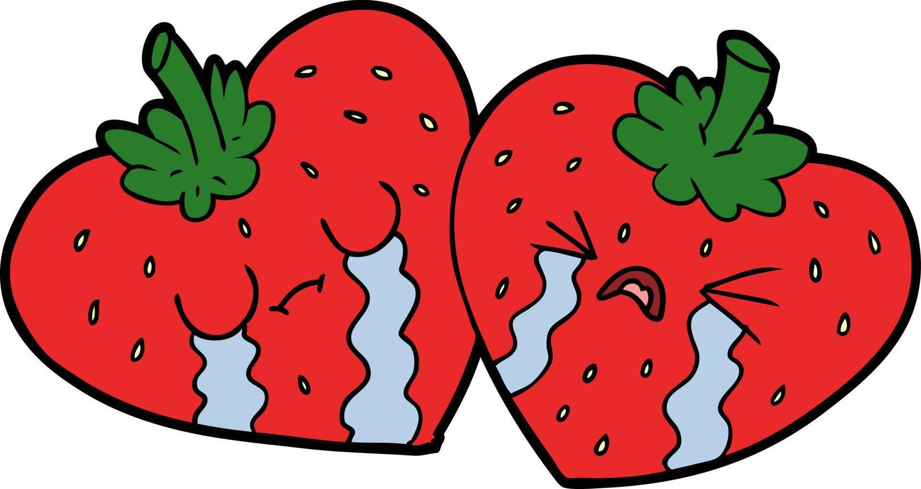 Vector cartoon strawberries