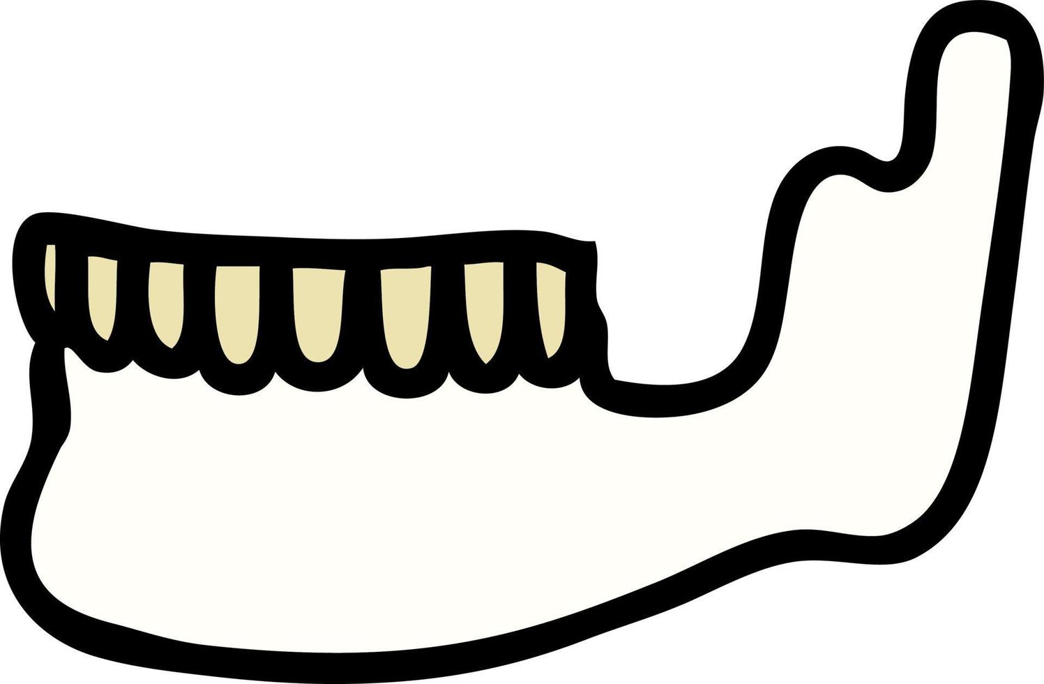 traditional tattoo of a skeleton jaw vector