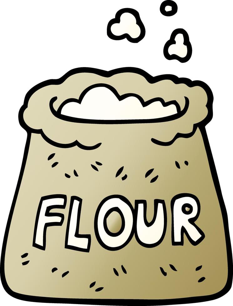 vector gradient illustration cartoon bag of flour