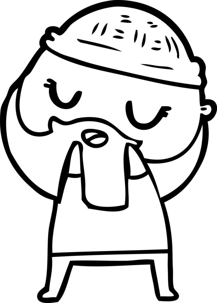cute cartoon man with beard vector