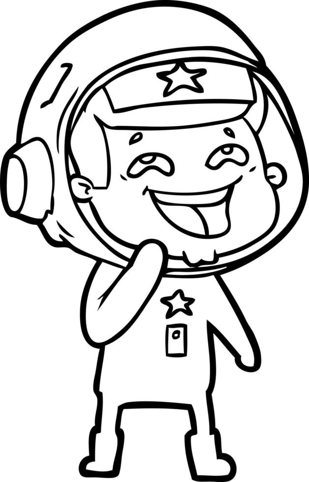 cartoon laughing astronaut vector