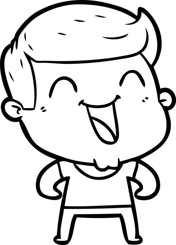 cartoon man laughing vector