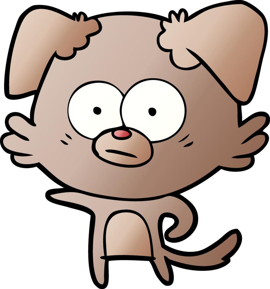 nervous dog cartoon vector