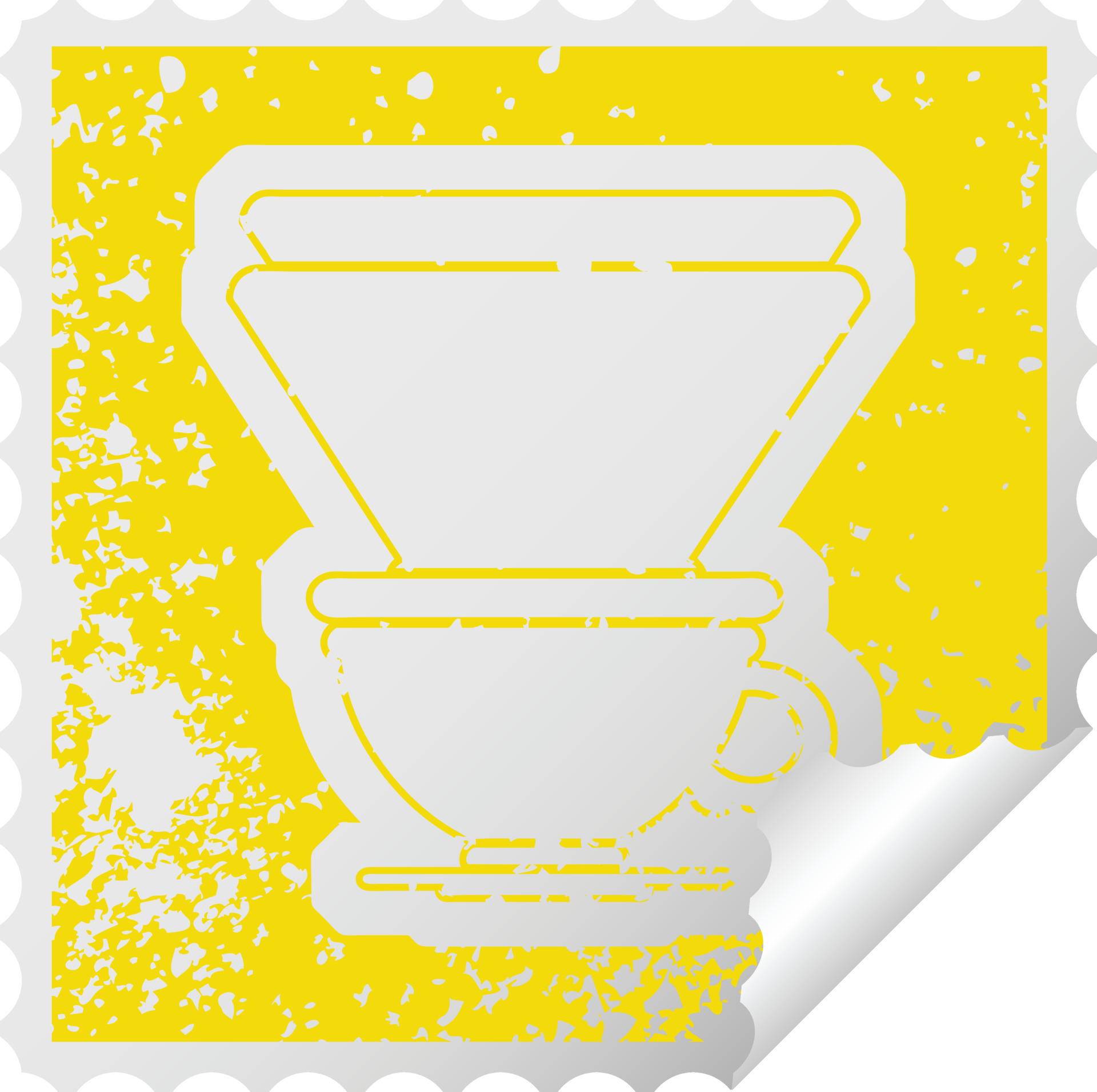 distressed sticker icon illustration of a filter coffee cup 12409640