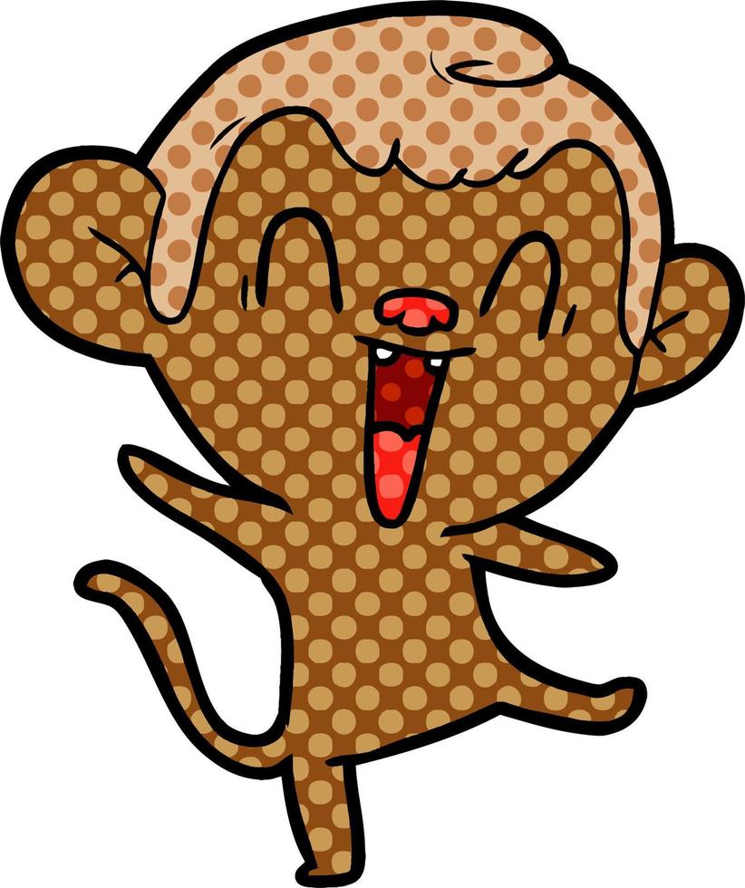 cartoon laughing monkey vector