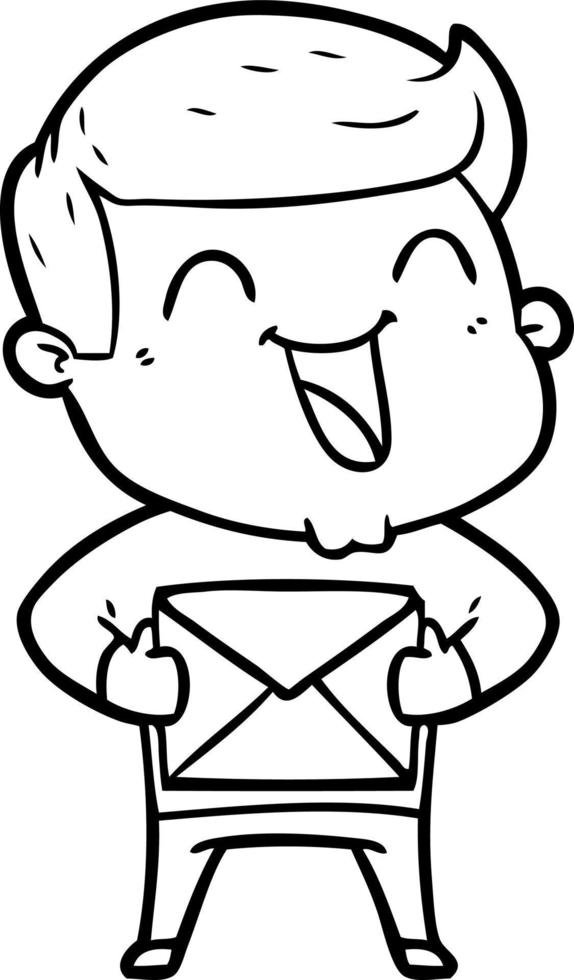 cartoon man laughing vector