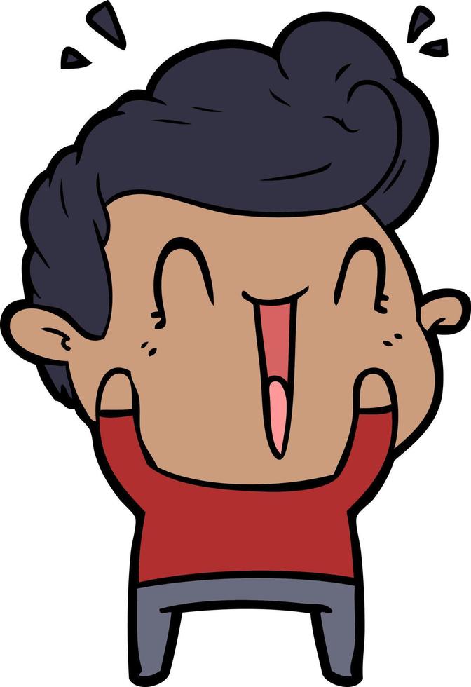 hombre feliz de dibujos animados vector