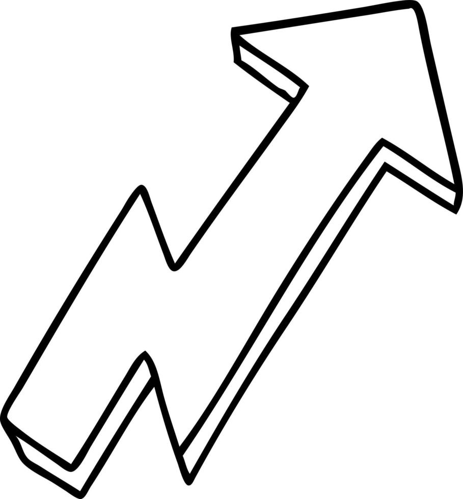 line doodle of a pointing arrow vector