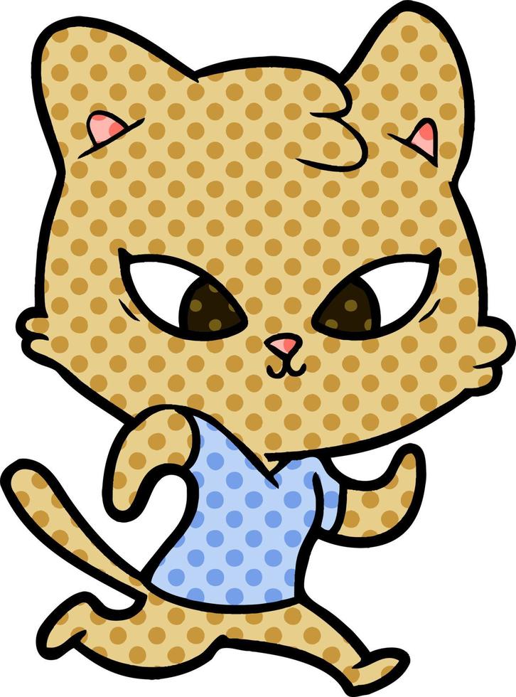 lindo gato de dibujos animados vector