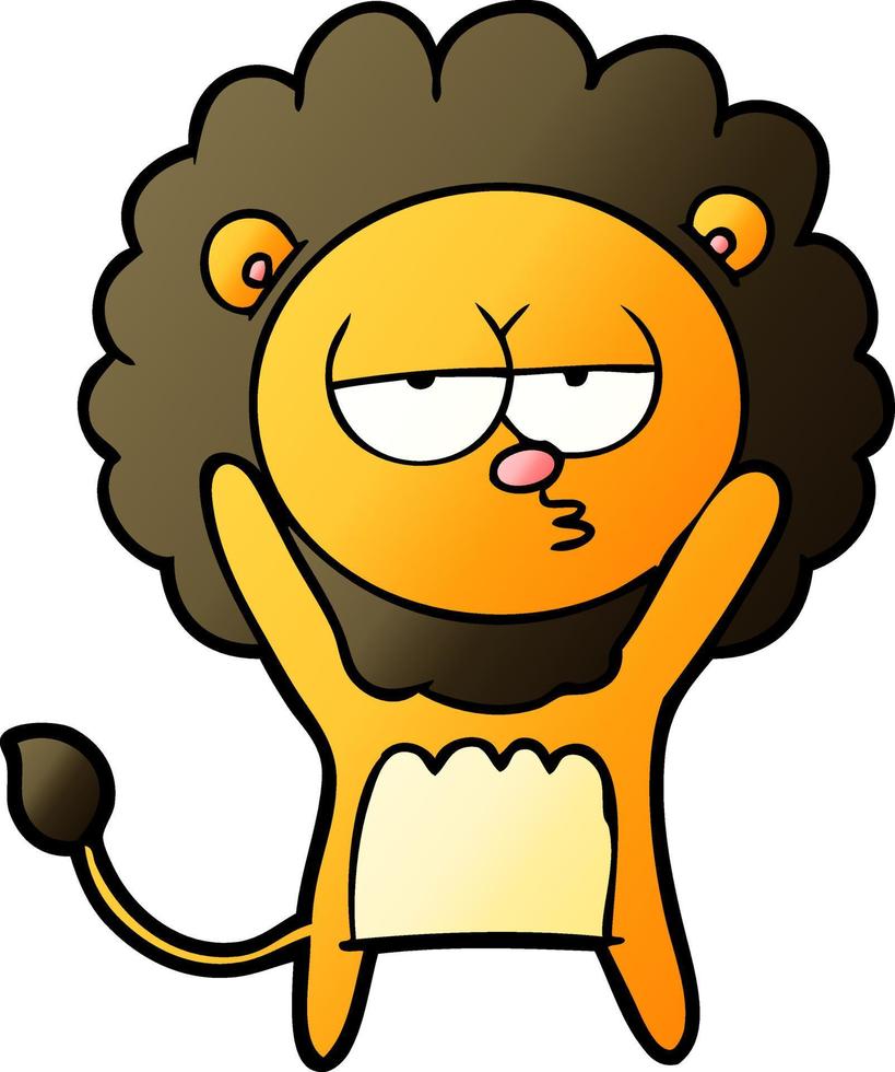 cartoon bored lion vector
