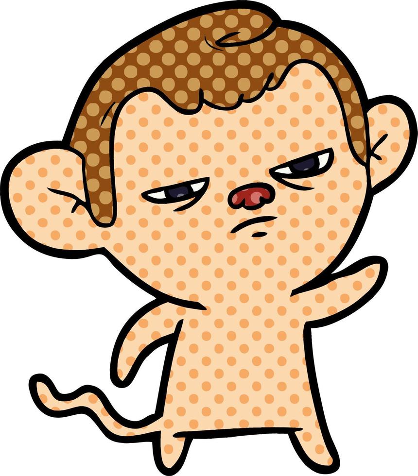 cartoon annoyed monkey vector