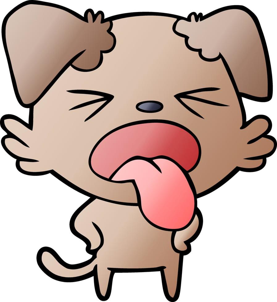 cartoon disgusted dog vector