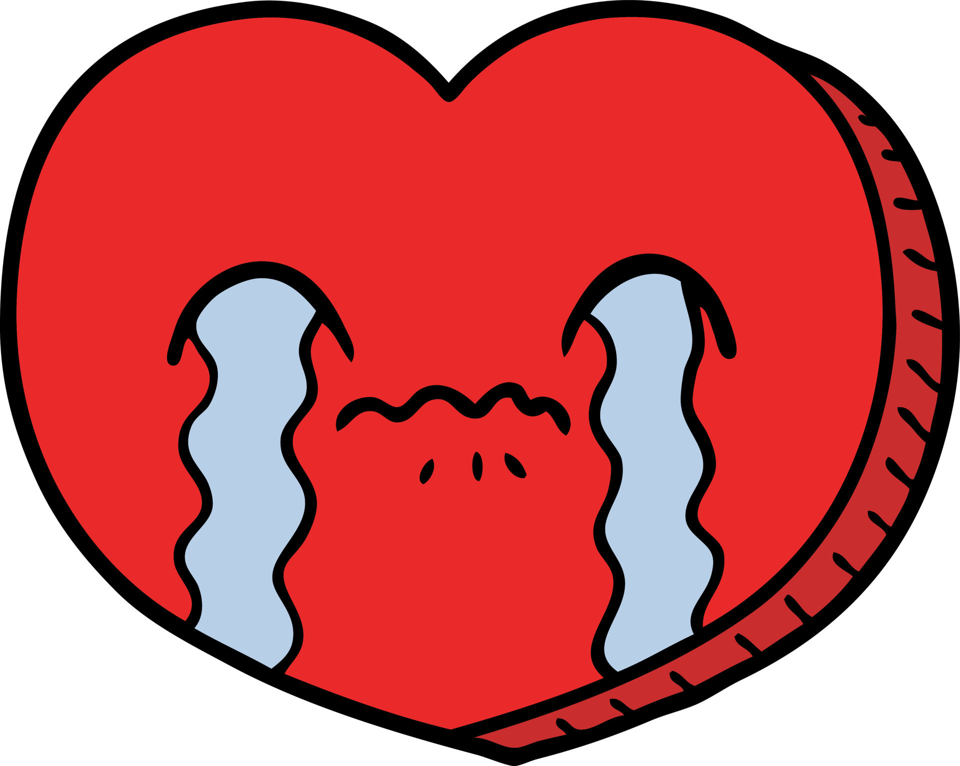 cartoon crying love heart 12409894 Vector Art at Vecteezy