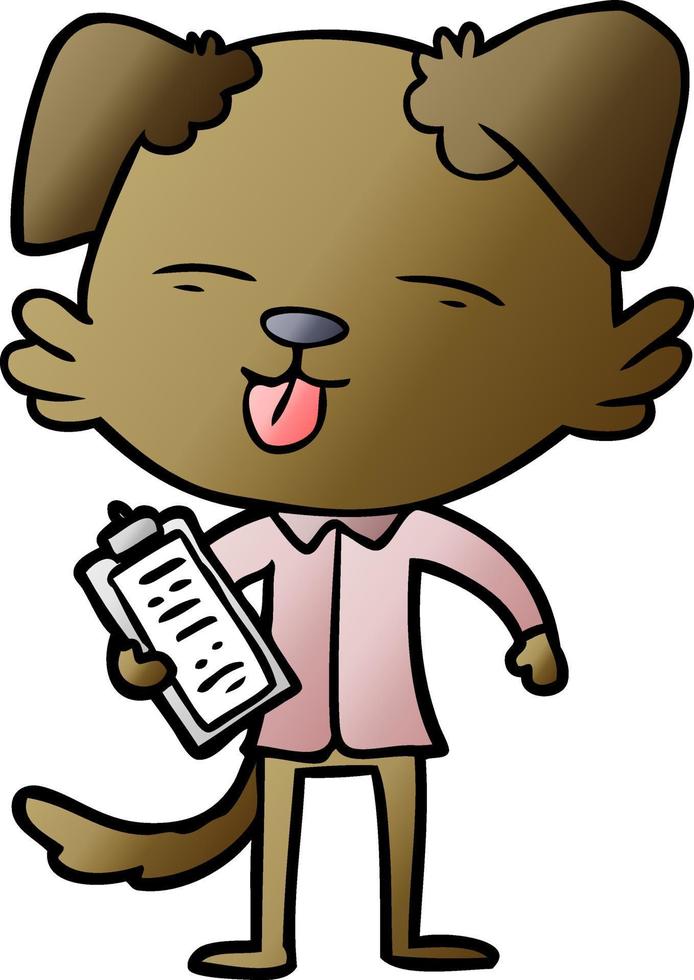 cartoon dog with clip board vector