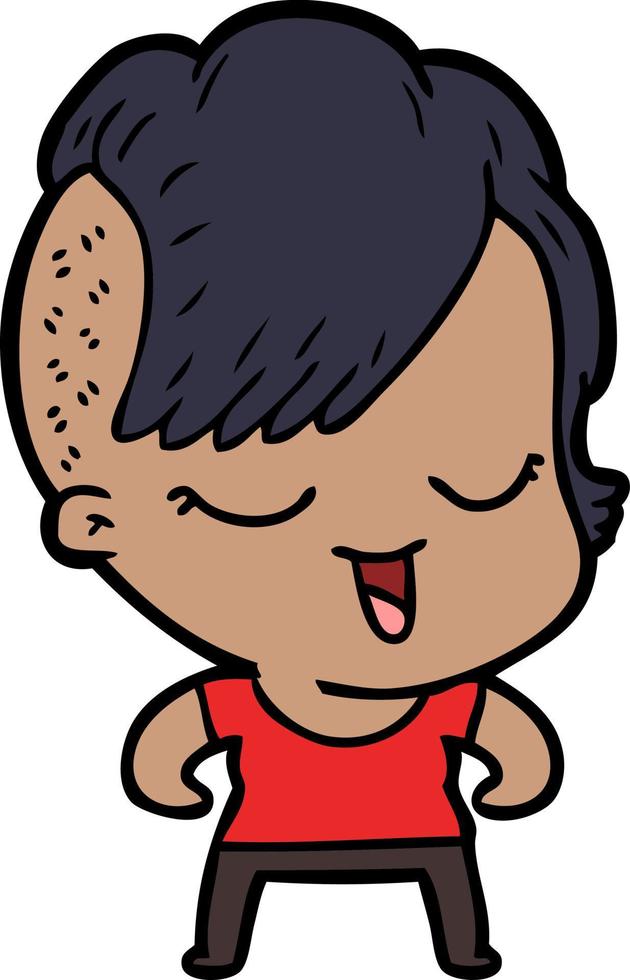 niña feliz de dibujos animados vector