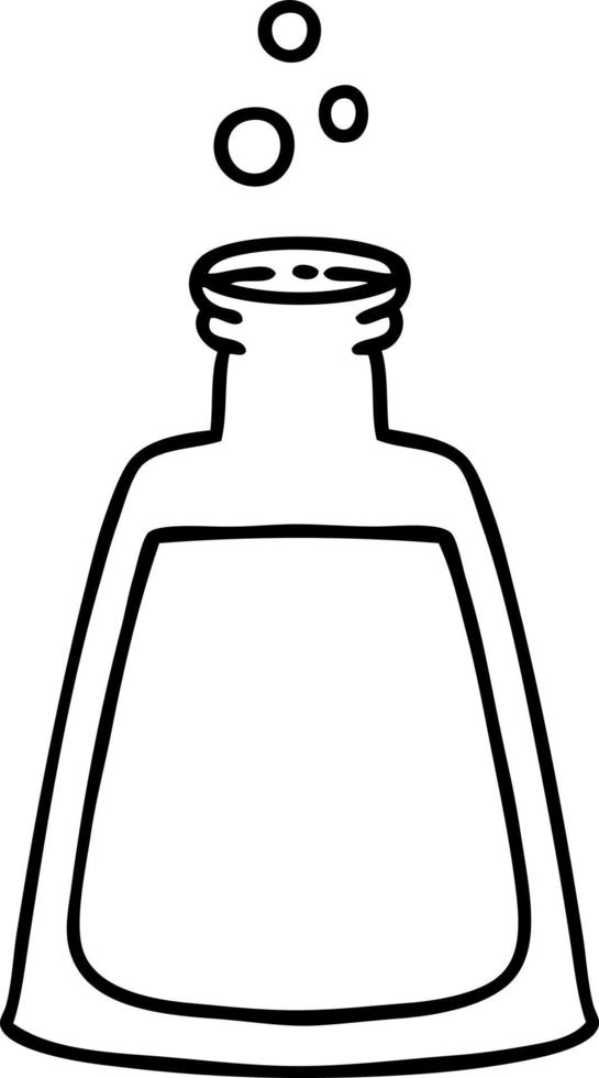 line doodle bubbling potion bottle vector