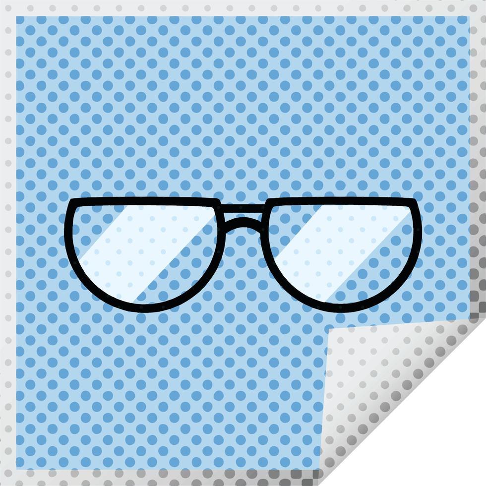 spectacles graphic vector illustration square sticker