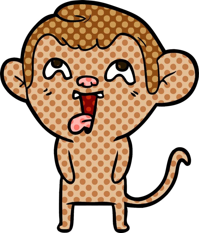 crazy cartoon monkey vector