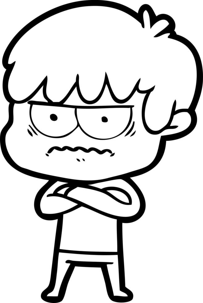 annoyed cartoon boy vector