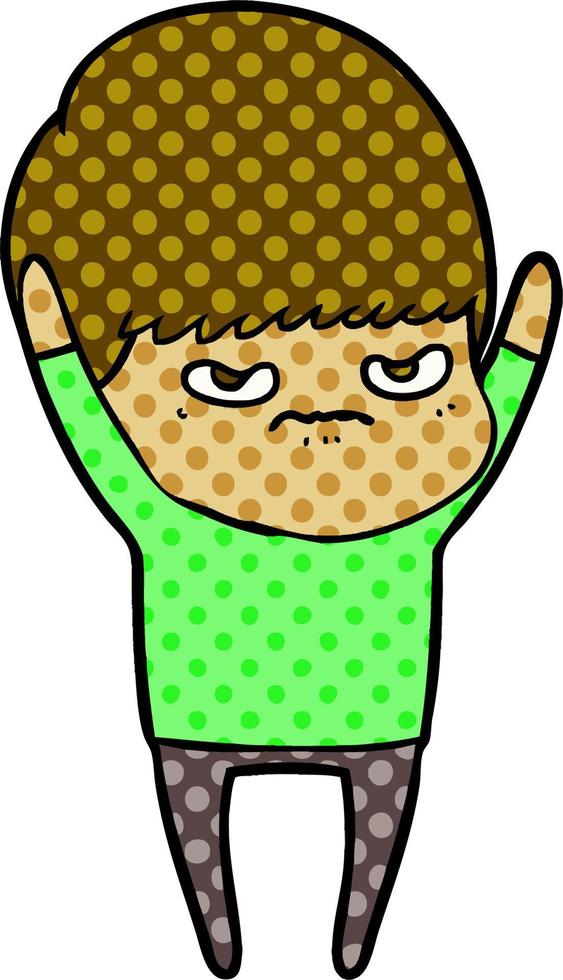 angry cartoon boy vector