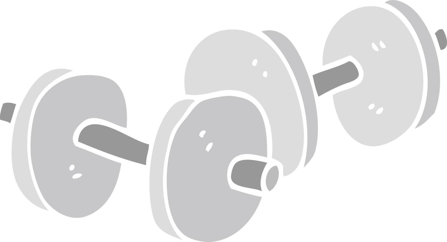 flat color illustration cartoon pair of dumbbells vector